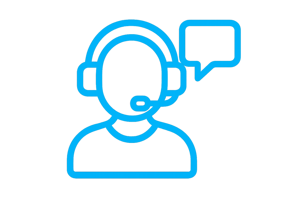 image 1:1 ratio color 00B5D9 icon of customer service 